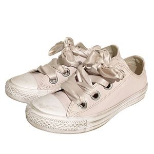 Converse All Star Size 6 Ballet Pink Patent Leather Sneakers Ribbon Shoe Low